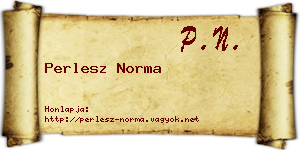 Perlesz Norma névjegykártya